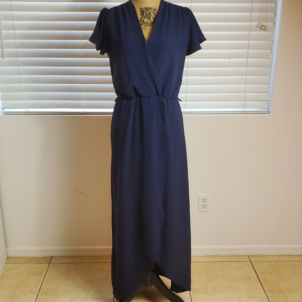 FRAICHE High/Low Faux Wrap Dress